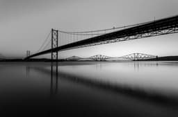 Forth Bridges Sunrise BW