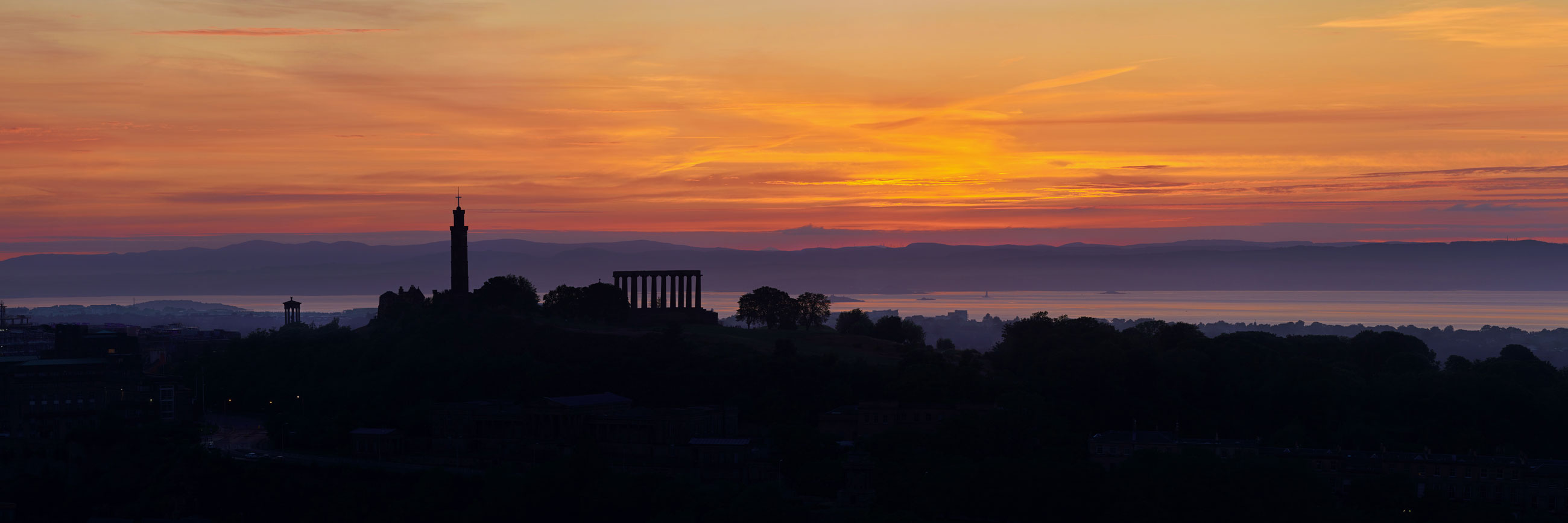 Calton Hill Silhouettes at Edinburgh, South East, Scotland — a photography location from The Photos book series