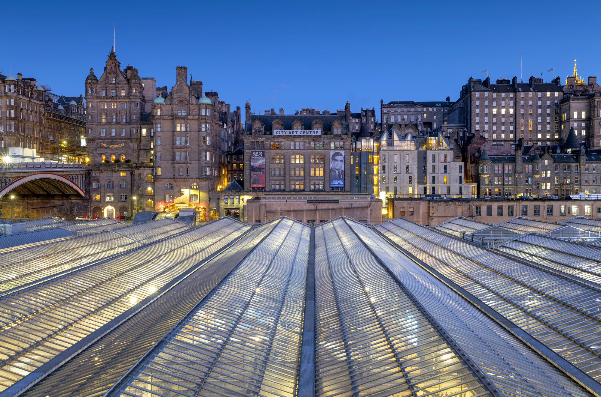 Waverley to Old Town Blue Hour at Edinburgh, South East, Scotland — a photography location from The Photos book series