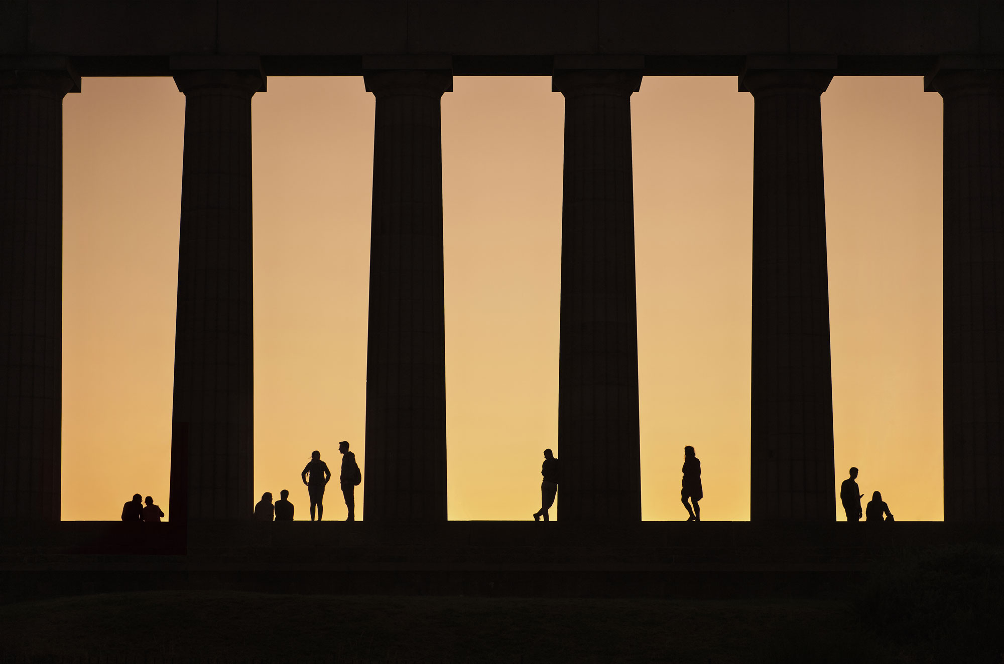 National Monument Silhouette at Edinburgh, South East, Scotland — a photography location from The Photos book series