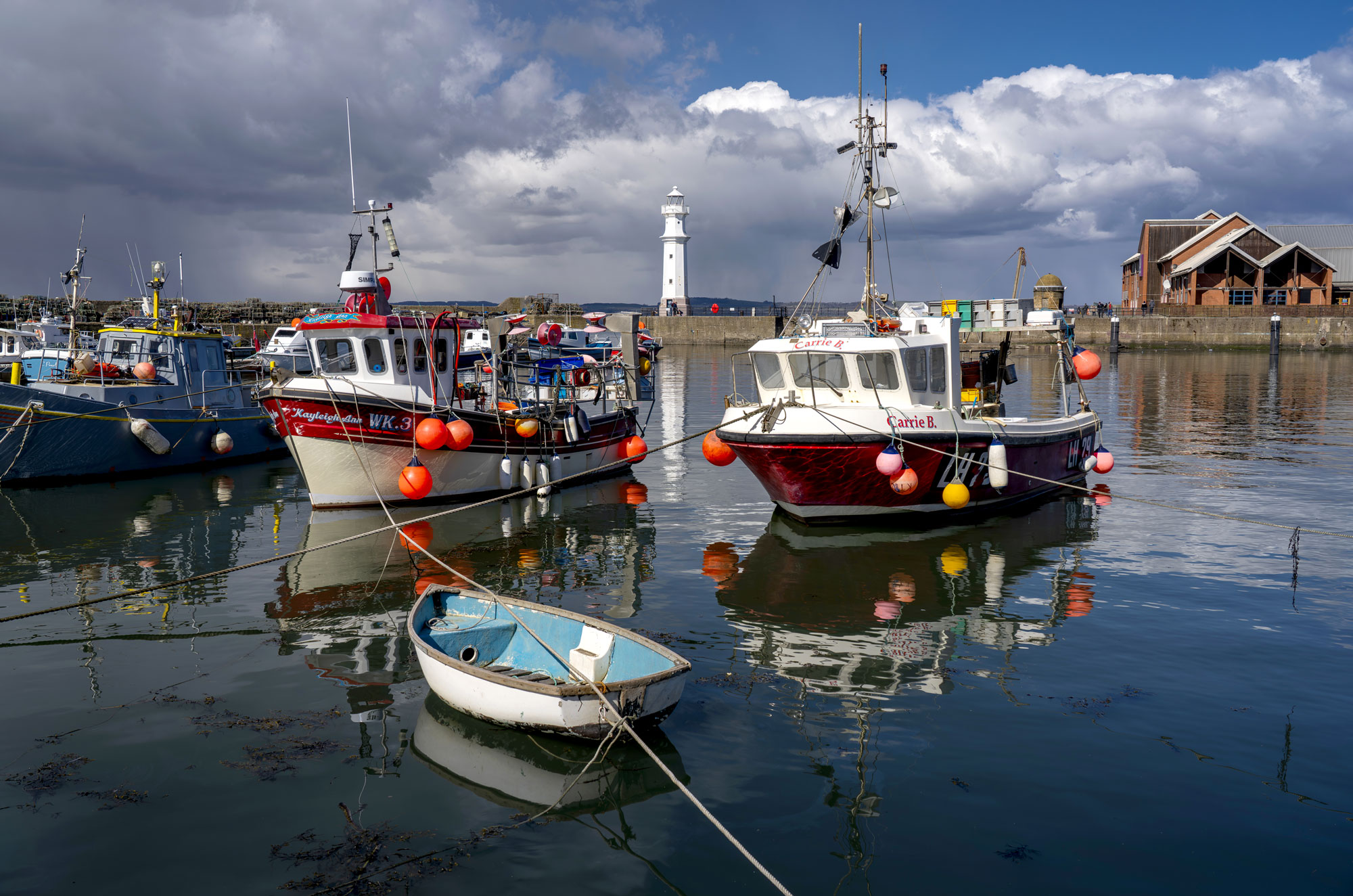 Newhaven Harbour Boats at Edinburgh, South East, Scotland — a photography location from The Photos book series